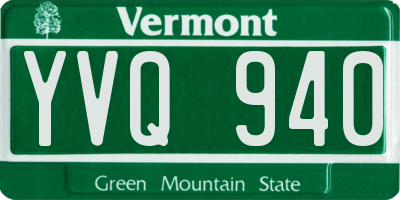 VT license plate YVQ940