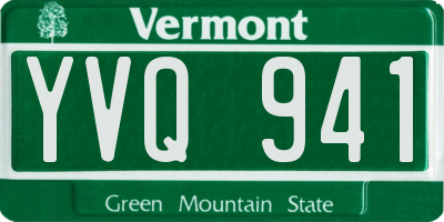 VT license plate YVQ941