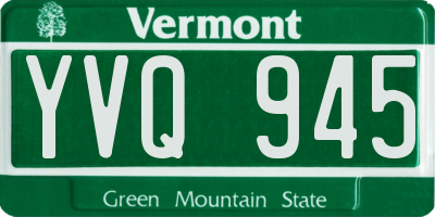 VT license plate YVQ945