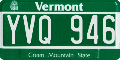 VT license plate YVQ946