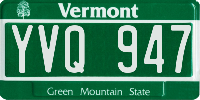 VT license plate YVQ947