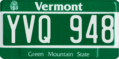 VT license plate YVQ948