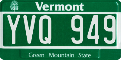 VT license plate YVQ949