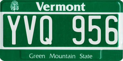 VT license plate YVQ956