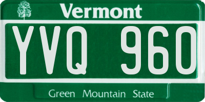 VT license plate YVQ960