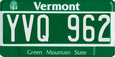 VT license plate YVQ962
