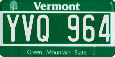 VT license plate YVQ964