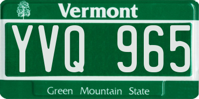 VT license plate YVQ965
