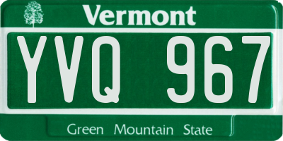 VT license plate YVQ967