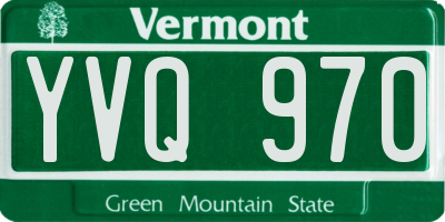 VT license plate YVQ970