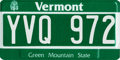VT license plate YVQ972