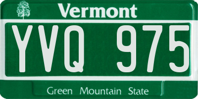 VT license plate YVQ975