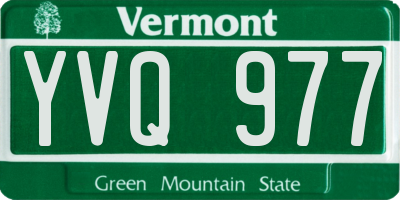 VT license plate YVQ977