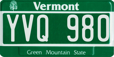VT license plate YVQ980