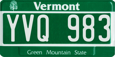 VT license plate YVQ983