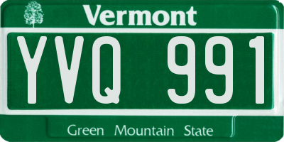 VT license plate YVQ991