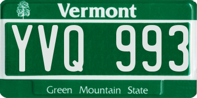 VT license plate YVQ993