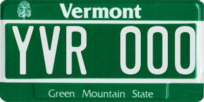 VT license plate YVR000