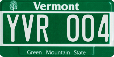 VT license plate YVR004
