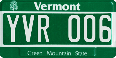 VT license plate YVR006