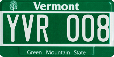 VT license plate YVR008