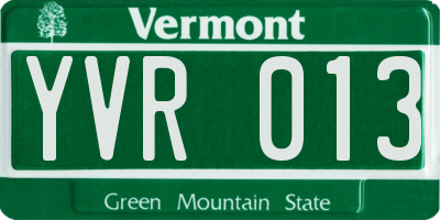 VT license plate YVR013