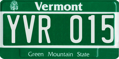 VT license plate YVR015