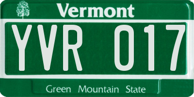 VT license plate YVR017