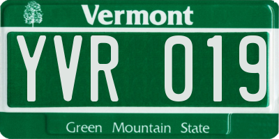 VT license plate YVR019