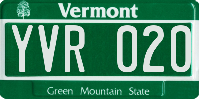 VT license plate YVR020