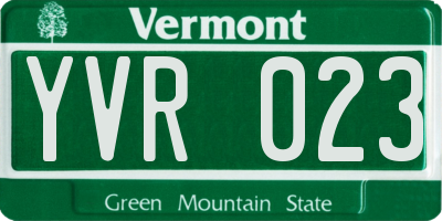 VT license plate YVR023