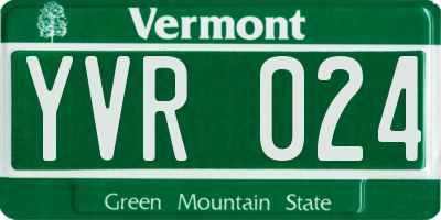 VT license plate YVR024