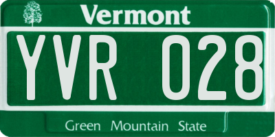 VT license plate YVR028