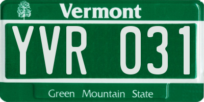 VT license plate YVR031