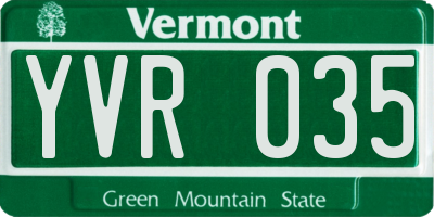 VT license plate YVR035