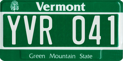 VT license plate YVR041