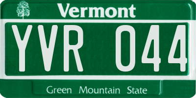 VT license plate YVR044