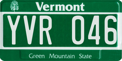 VT license plate YVR046
