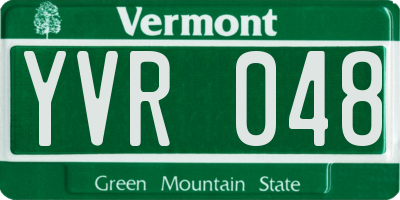 VT license plate YVR048