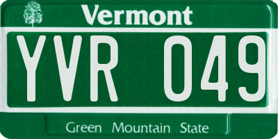 VT license plate YVR049