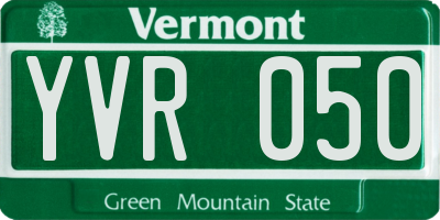VT license plate YVR050