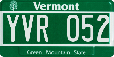 VT license plate YVR052