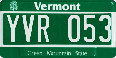 VT license plate YVR053