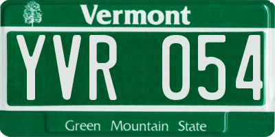 VT license plate YVR054
