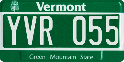VT license plate YVR055