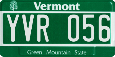 VT license plate YVR056