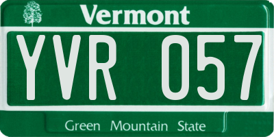 VT license plate YVR057