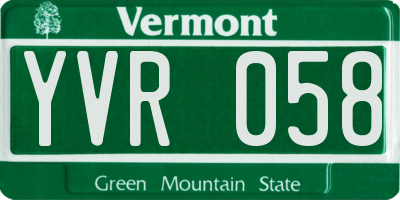 VT license plate YVR058