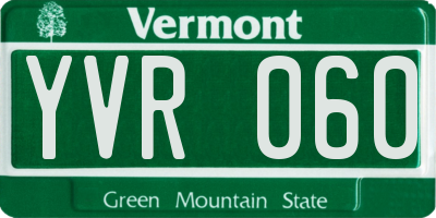 VT license plate YVR060