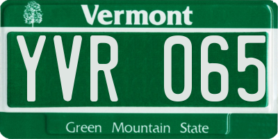 VT license plate YVR065